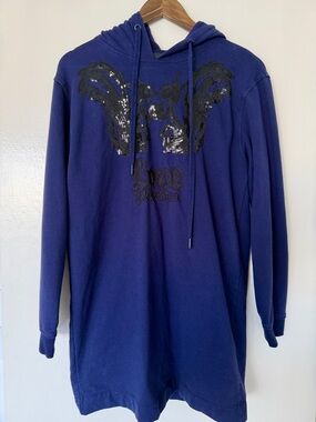 Love Moschino Navy Blue Sequin Squirrel Sweater (Extra Long)